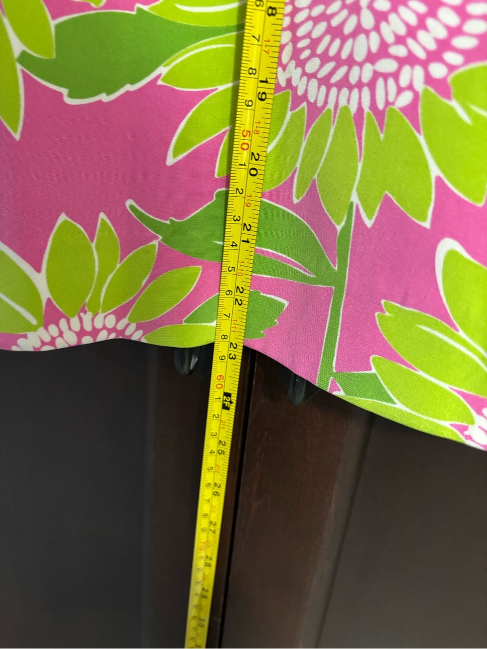 Lilly Pulitzer Hot Pink & Lime Floral A-Line Silk Skirt - Picture 4 of 7